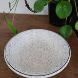 Black speckled soup plate