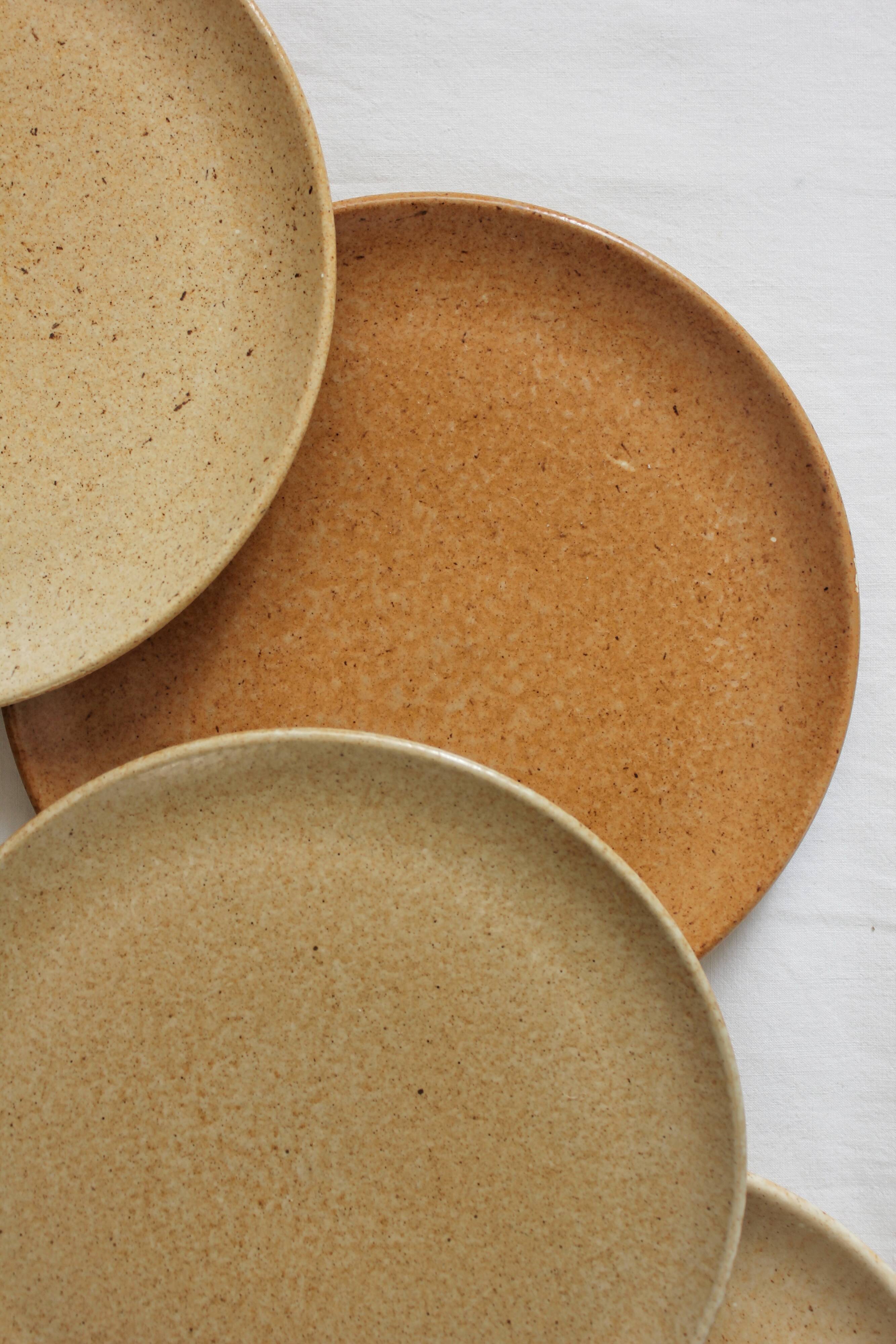 9 vintage stoneware dessert plates