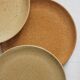 9 vintage stoneware dessert plates