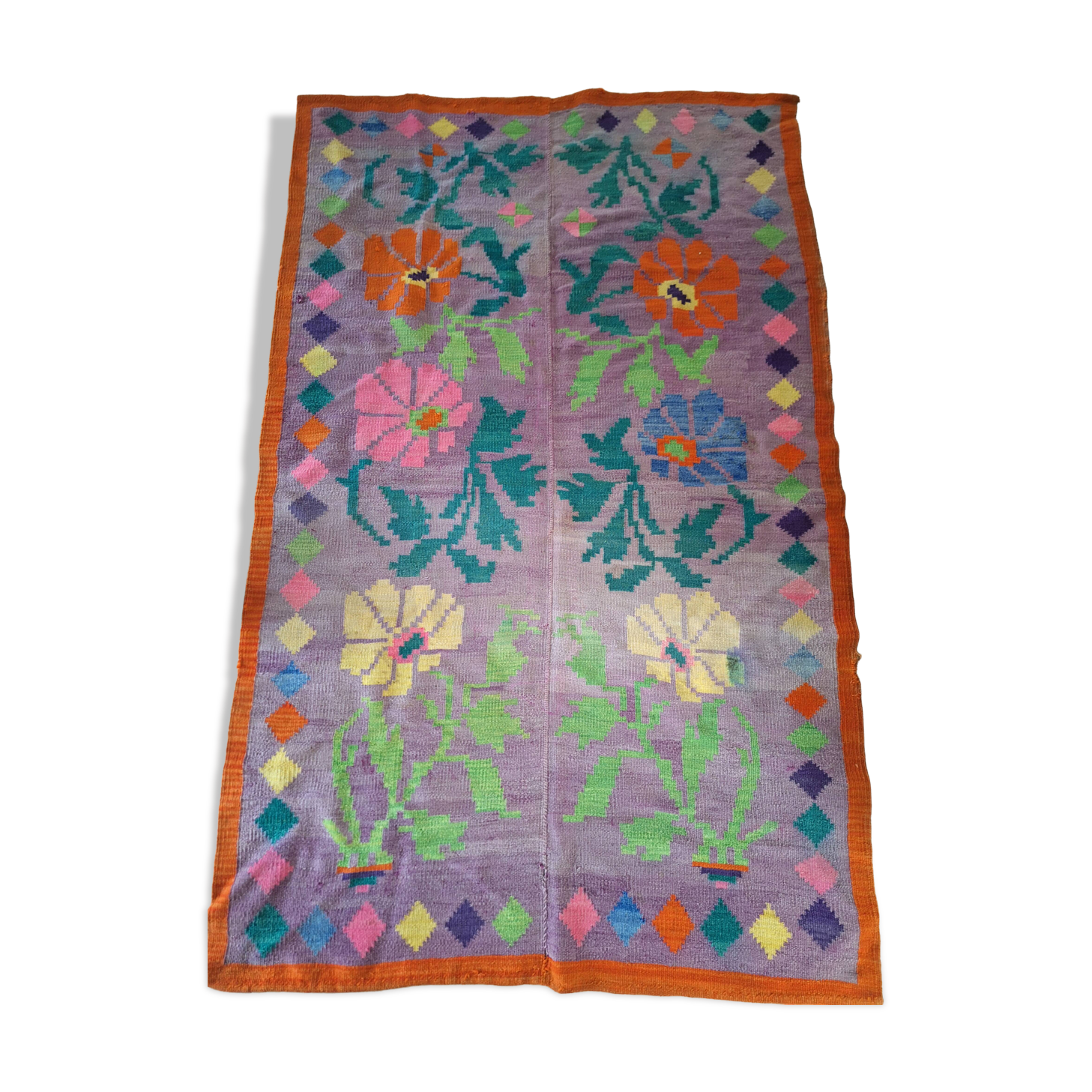 Vintage Woolen Hand Knotted Carpet Keli.