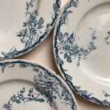 Set of 6 plates in faience Luneville model Passiflore