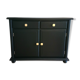 Buffet en bois massif noir satiné