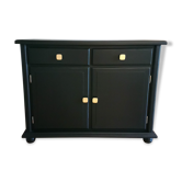 Buffet en bois massif noir satiné