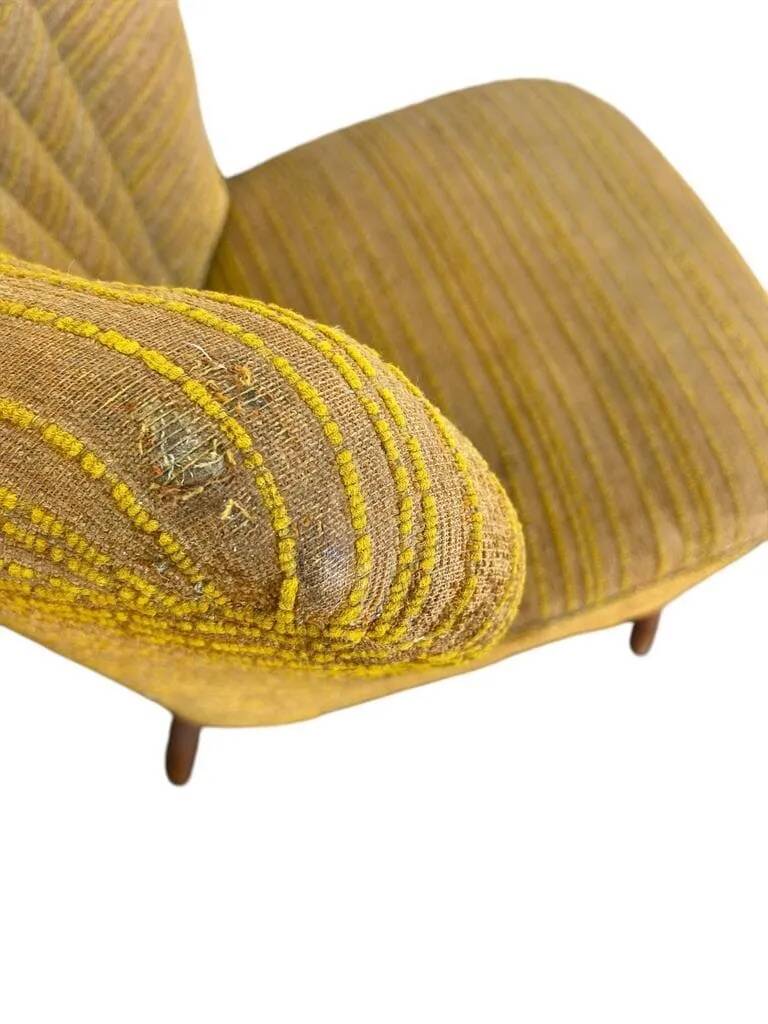 Cocktail chair / armchair / vintage sofa ochre yellow