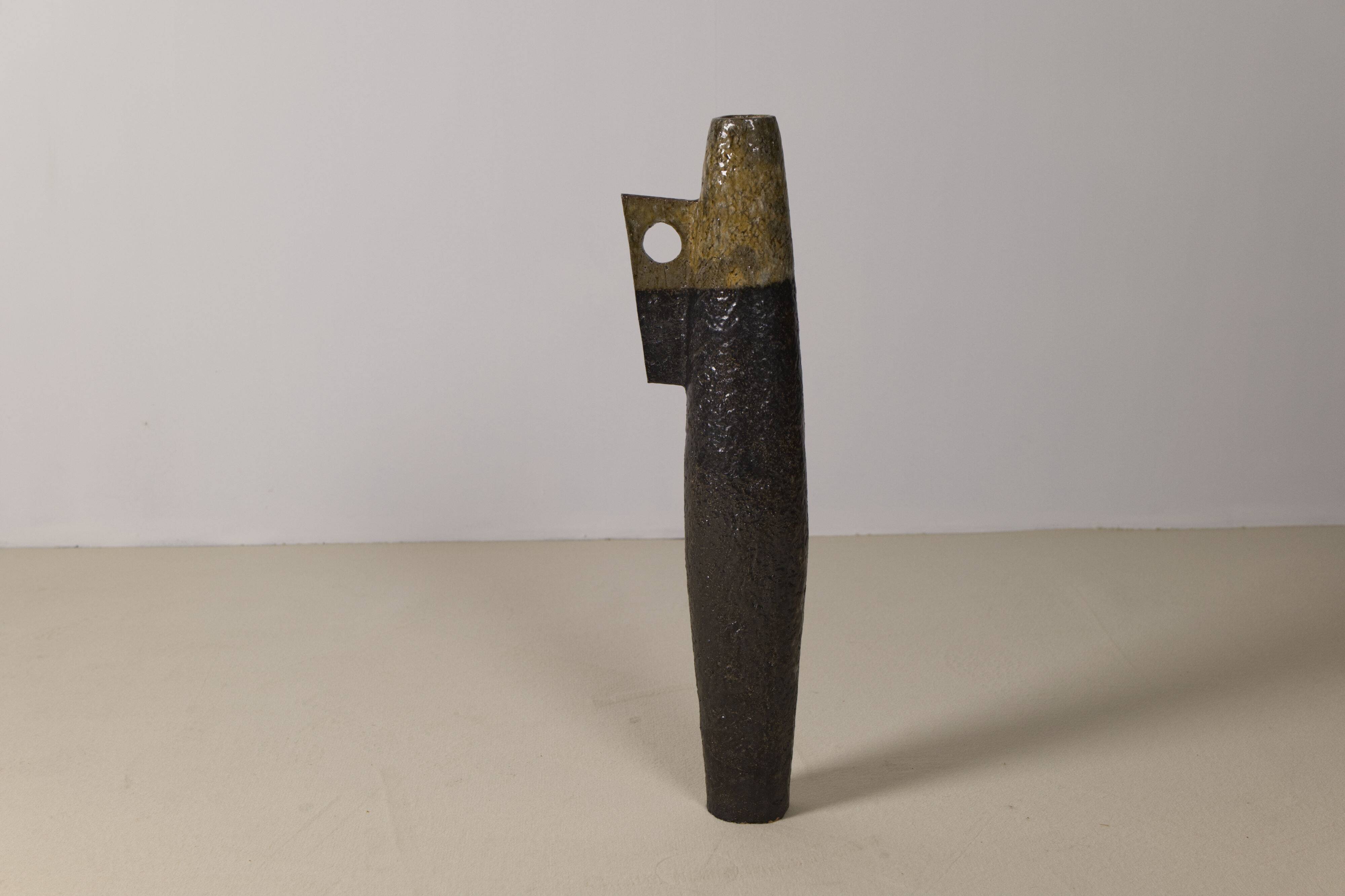 Large French modernist stoneware vase