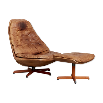 Madsen & Schübel swivel lounge chair & ottoman ms-68