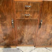 Vintage Art Deco walnut furniture from the 1940s-50s.