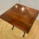 Wrought iron foot bistro table and wooden tray