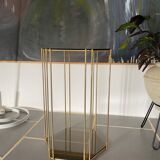 Vintage metal and glass side table