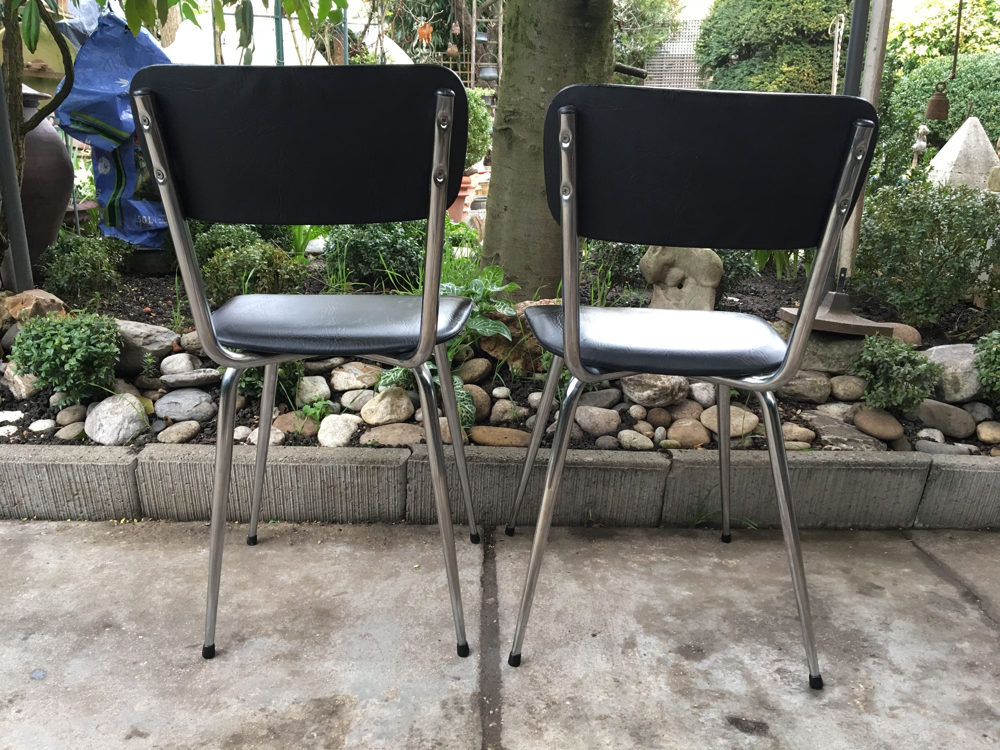 Chairs skaï  and  chrome