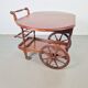 Vintage French Folding Spindle Bar Cart in Wood, 1960s