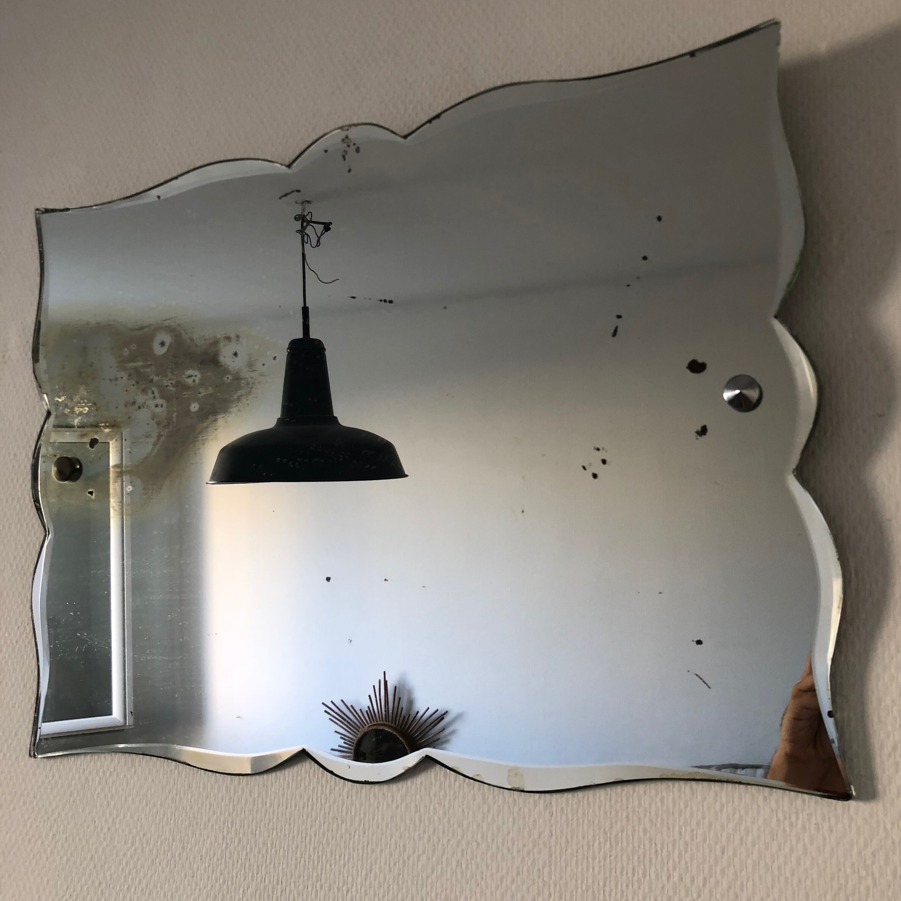 Miroir biseauté Art Déco 60x45cm vintage 1930