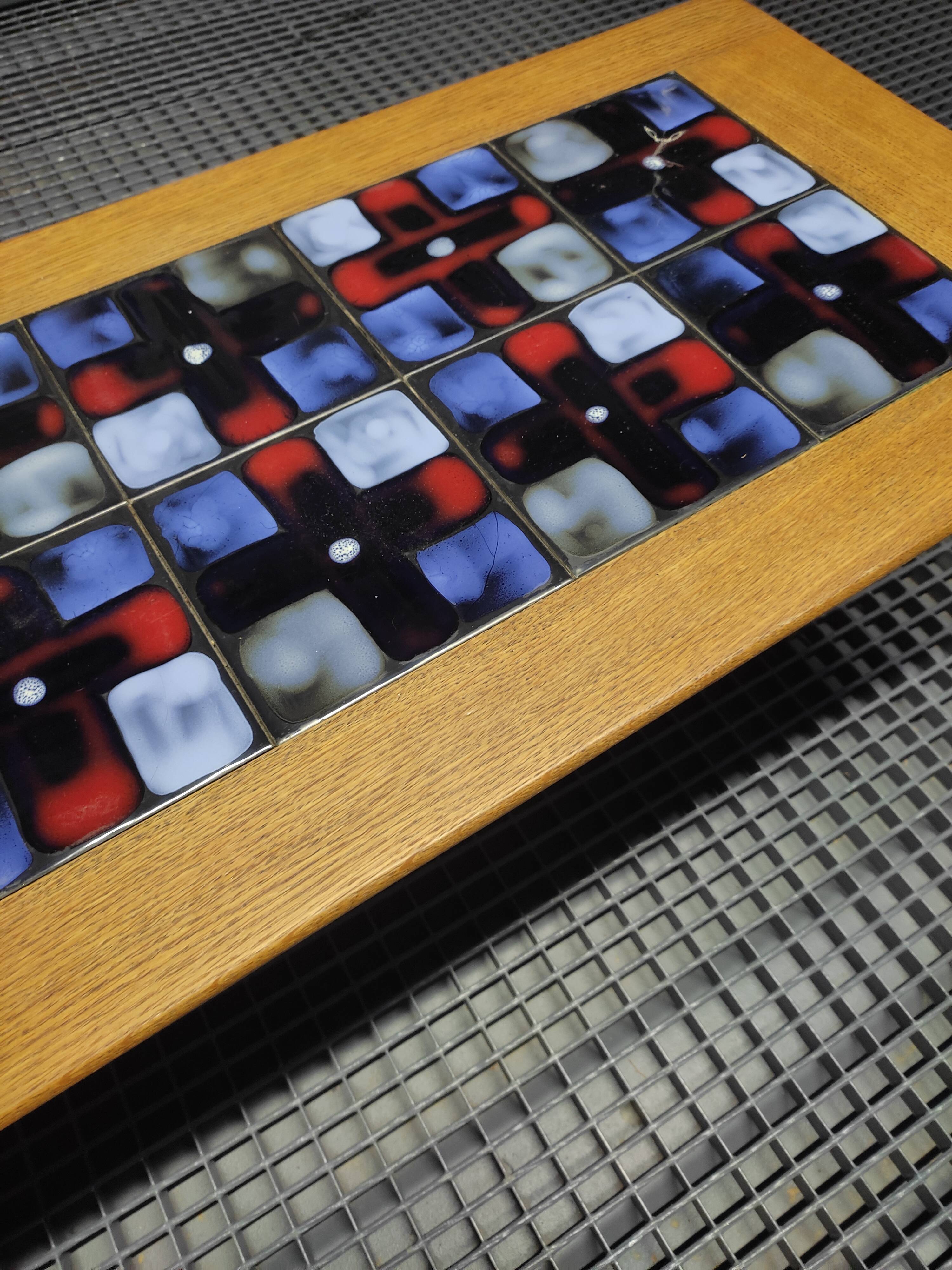 Oak coffee table by Guillerme and Chambron