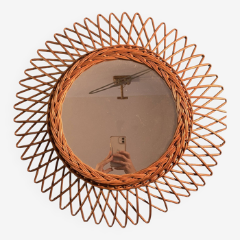 sun rattan mirror