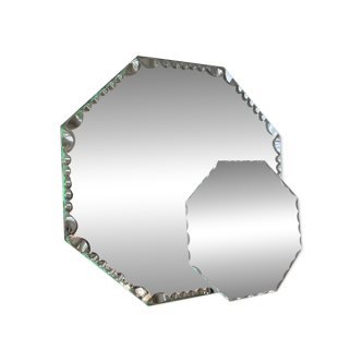 Vintage octagonal beveled mirrors