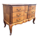 Louis XV style crossbow chest of drawers with 3 cherry drawers, 1960s