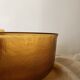 large vintage salad bowl in smoked and amber glass, France 1970