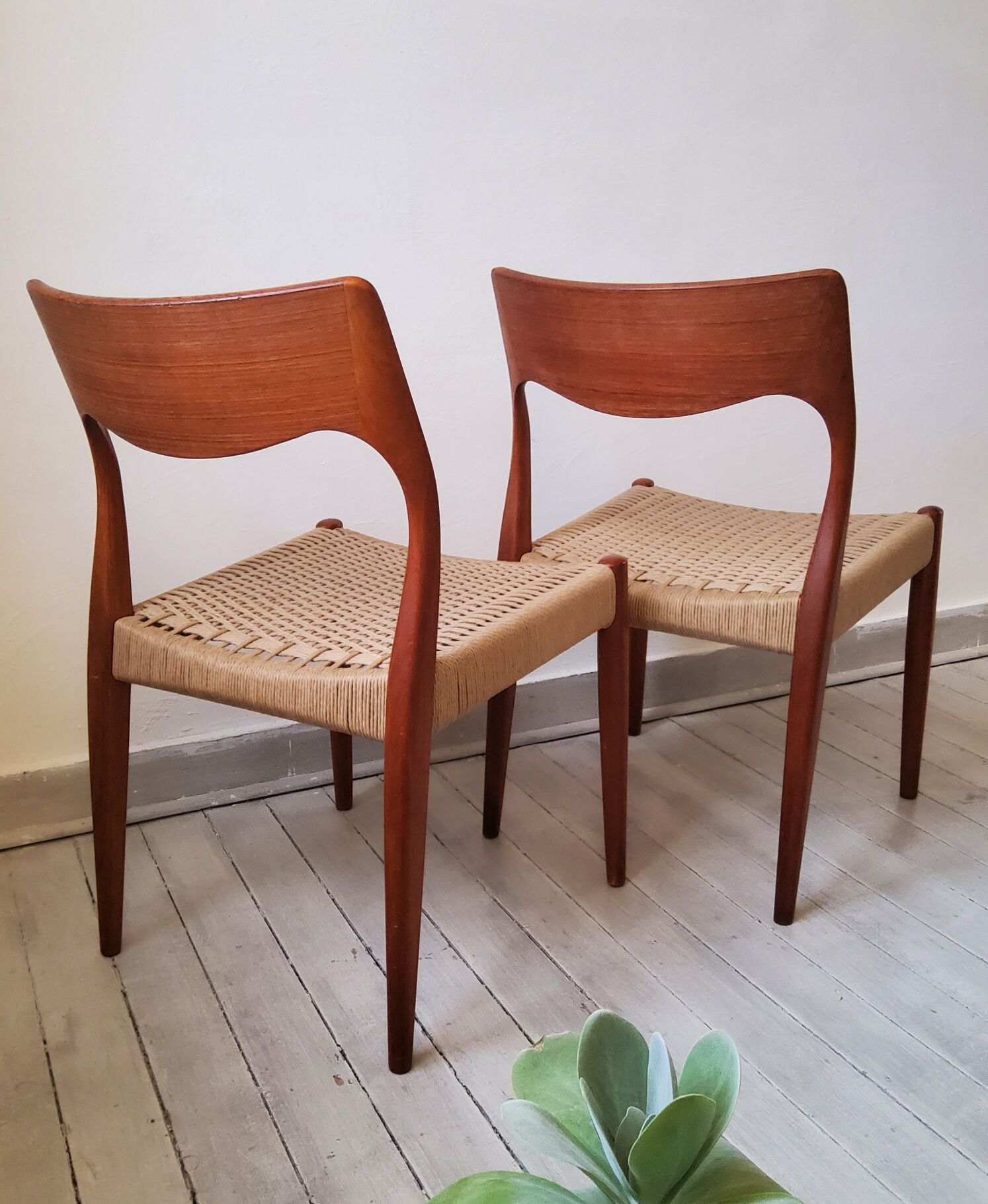 Vintage Niels Otto Møller 1950s chairs