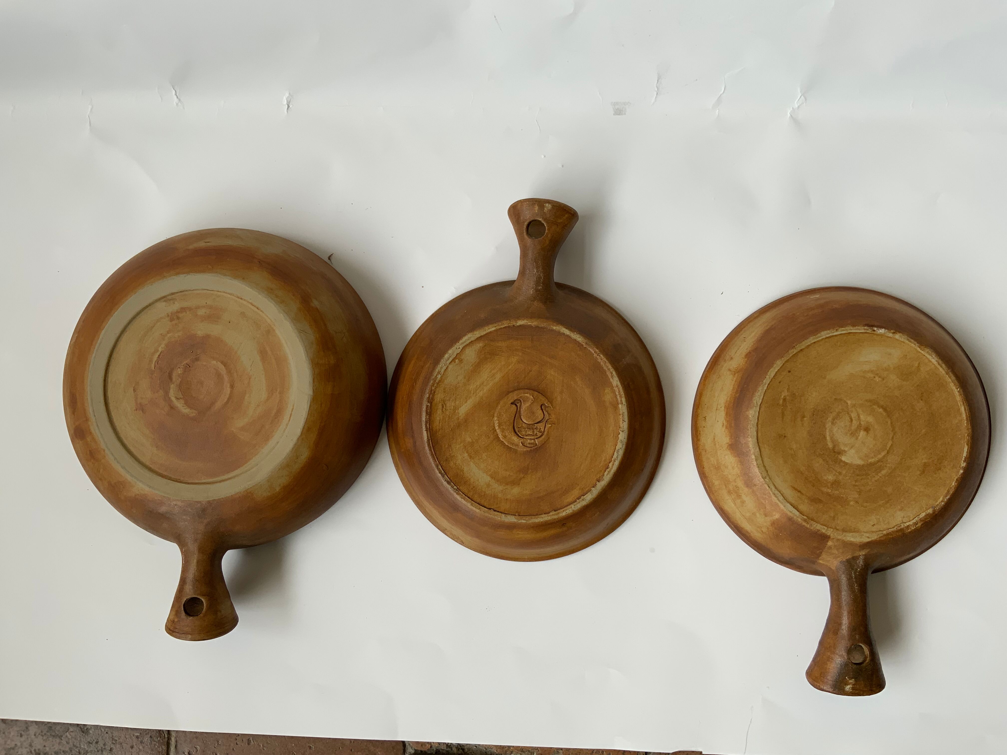 Set of 3 ramekins Pottery la Colombe