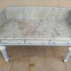 Vanity unit, wooden and marble dressing table in Louis XVI style.
