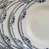 Set of 6 hollow plates Salins Model Saussure A.B.Terre de Fer