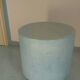 Pastel blue cylindrical coffee table "Tambour" – Artisan design.