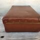 Old suitcase travel ultima brown fiber trunk
