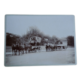Old photograph 1900 stagecoach omnibus and horses Western Railway