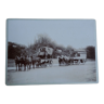 Old photograph 1900 stagecoach omnibus and horses Western Railways