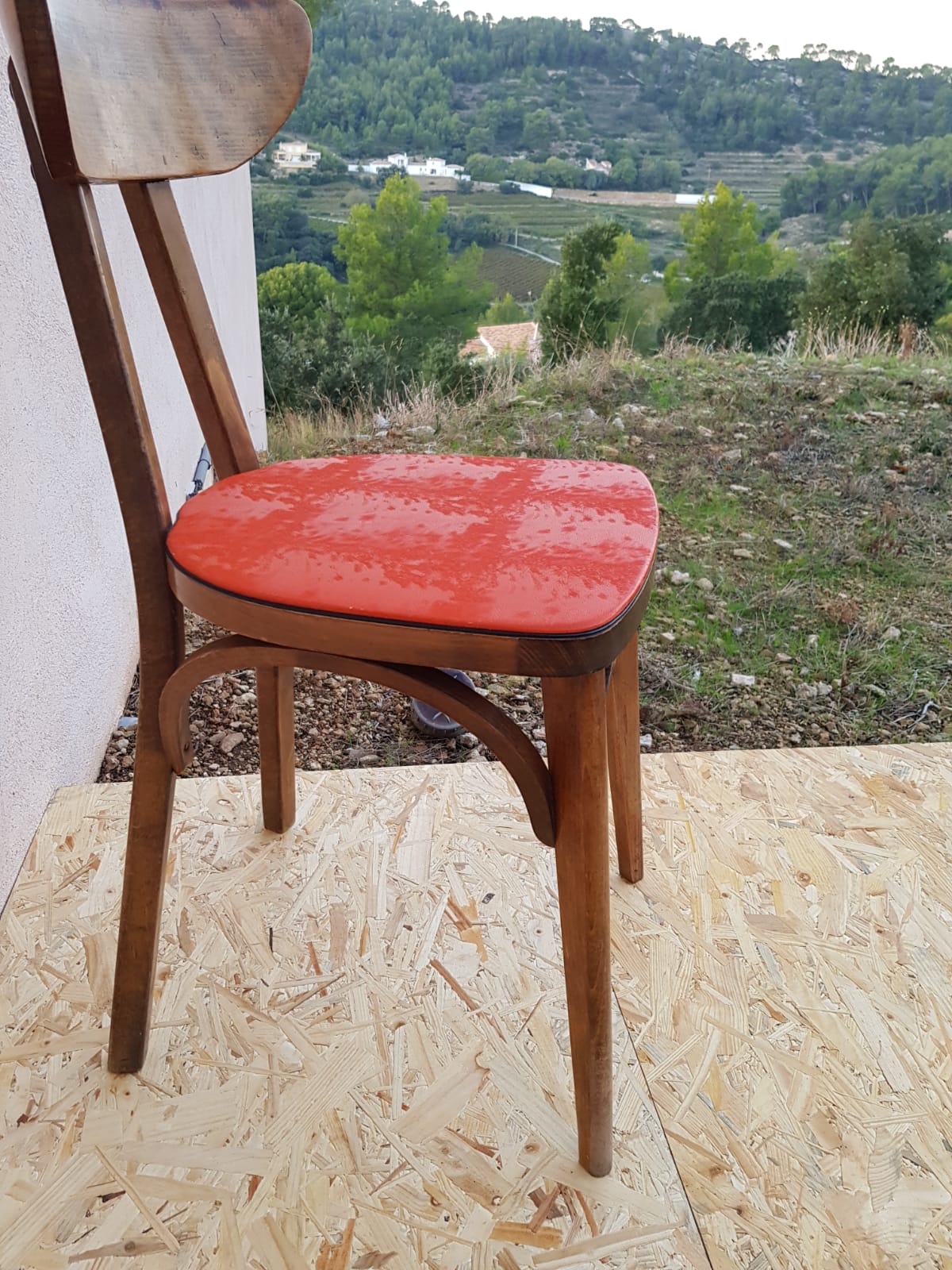 4 chairs Bistro/banana style Luterma sitting vintage Red