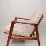 Scandinavian Vintage Armchair With Upholstery Bouclè Cushions Mid Century Design