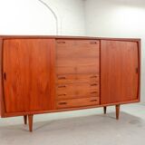 XL HP Hansen Scandinavian Design Teak Wooden Highboard Credenza Denmark 60s