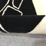 Vintage Scandinavian carpet in surreal pattern wool 160x90 cm