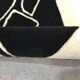Vintage Scandinavian carpet in surreal pattern wool 160x90 cm
