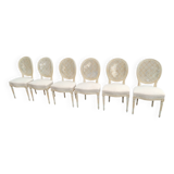 Beautiful set of six antique Louis XVI style chairs