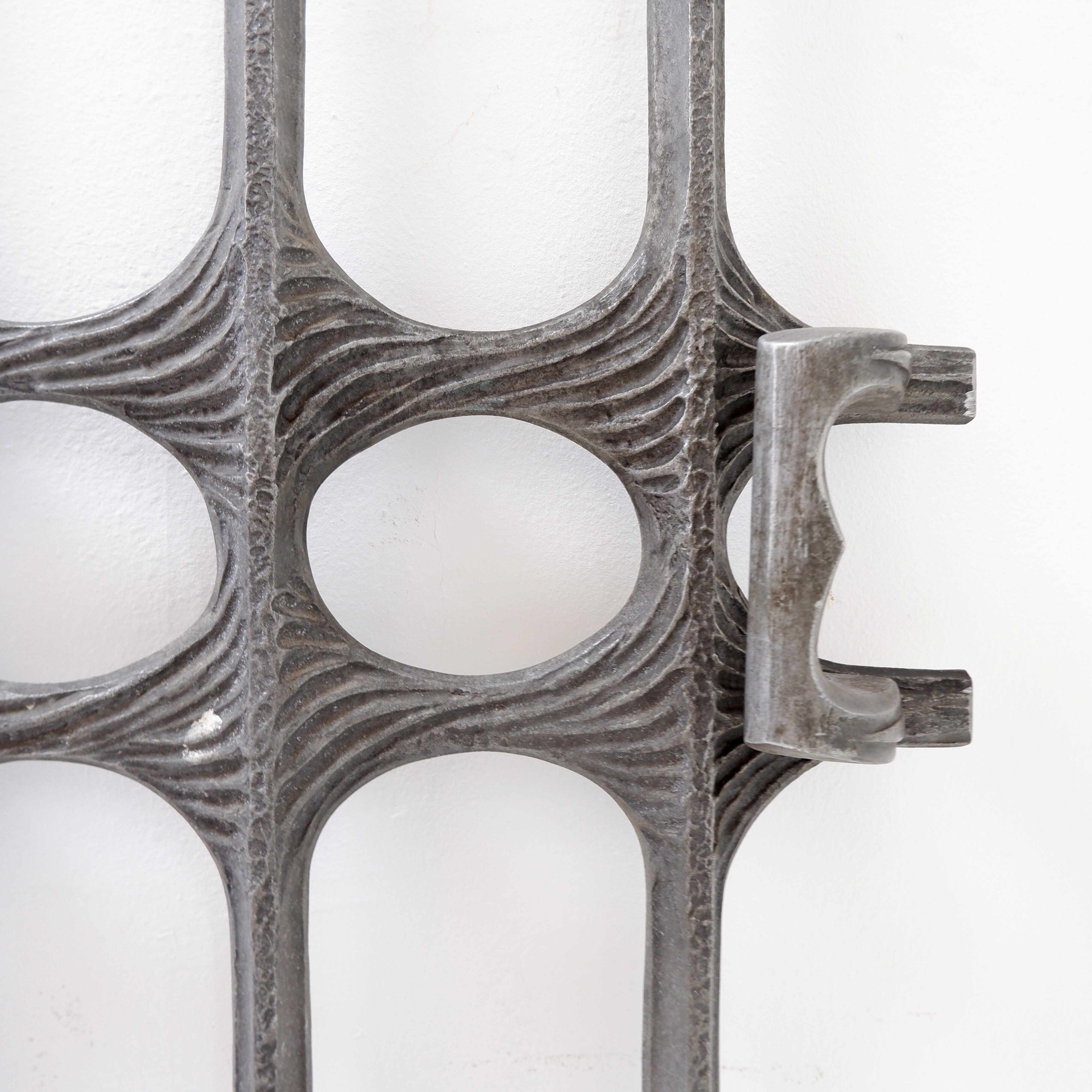 Brutalist cast aluminum door panel in the style of Paul Evans, 1960s