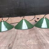 Enameled sheet metal cone pendants