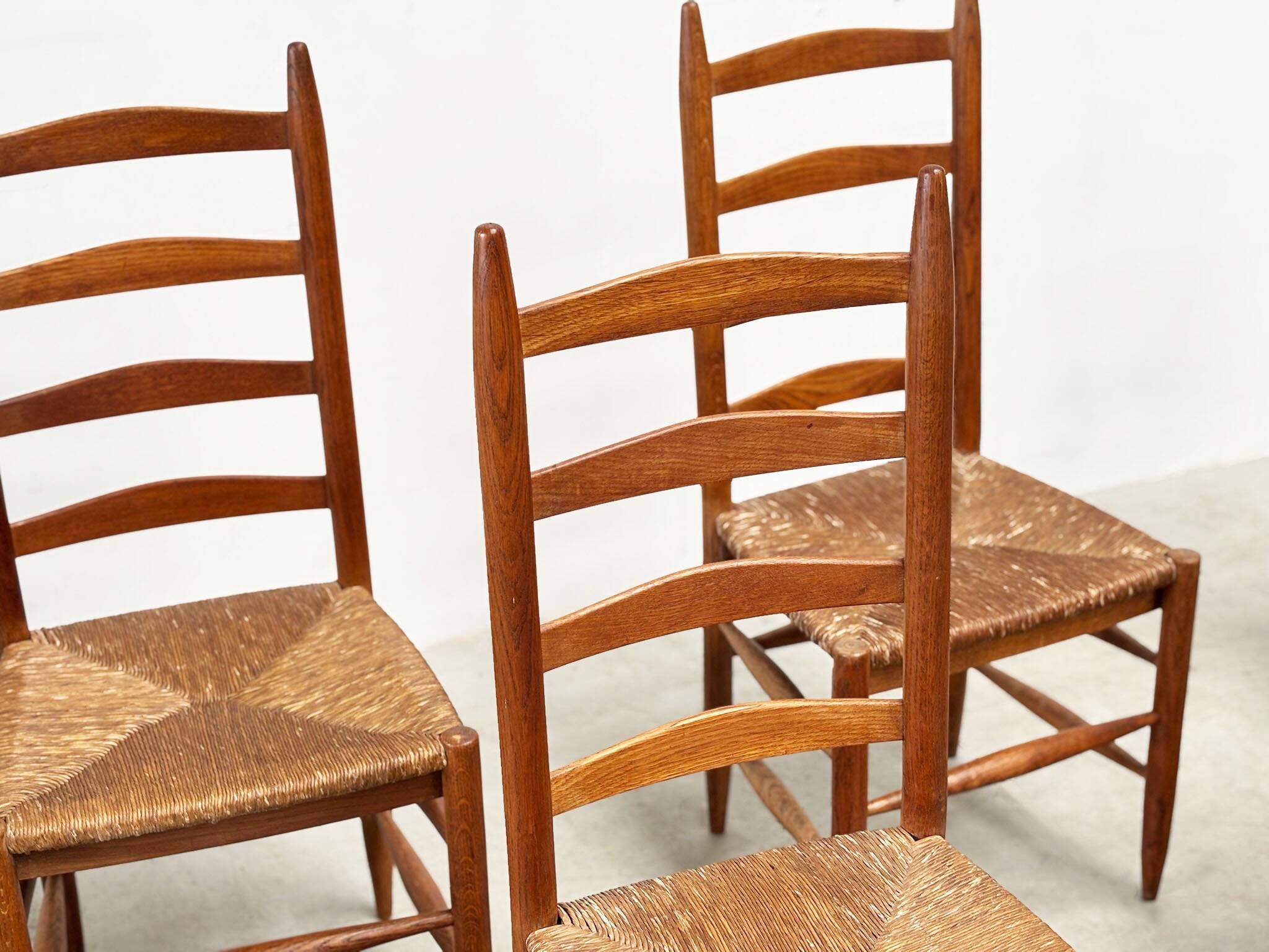 Set of six French dining chairs