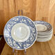 12 sous-tasses Churchill England motif mosaïque bleue
