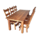 Elm wood brutalist wabi sabi dining set with 6 chairs & Table, 1960s
