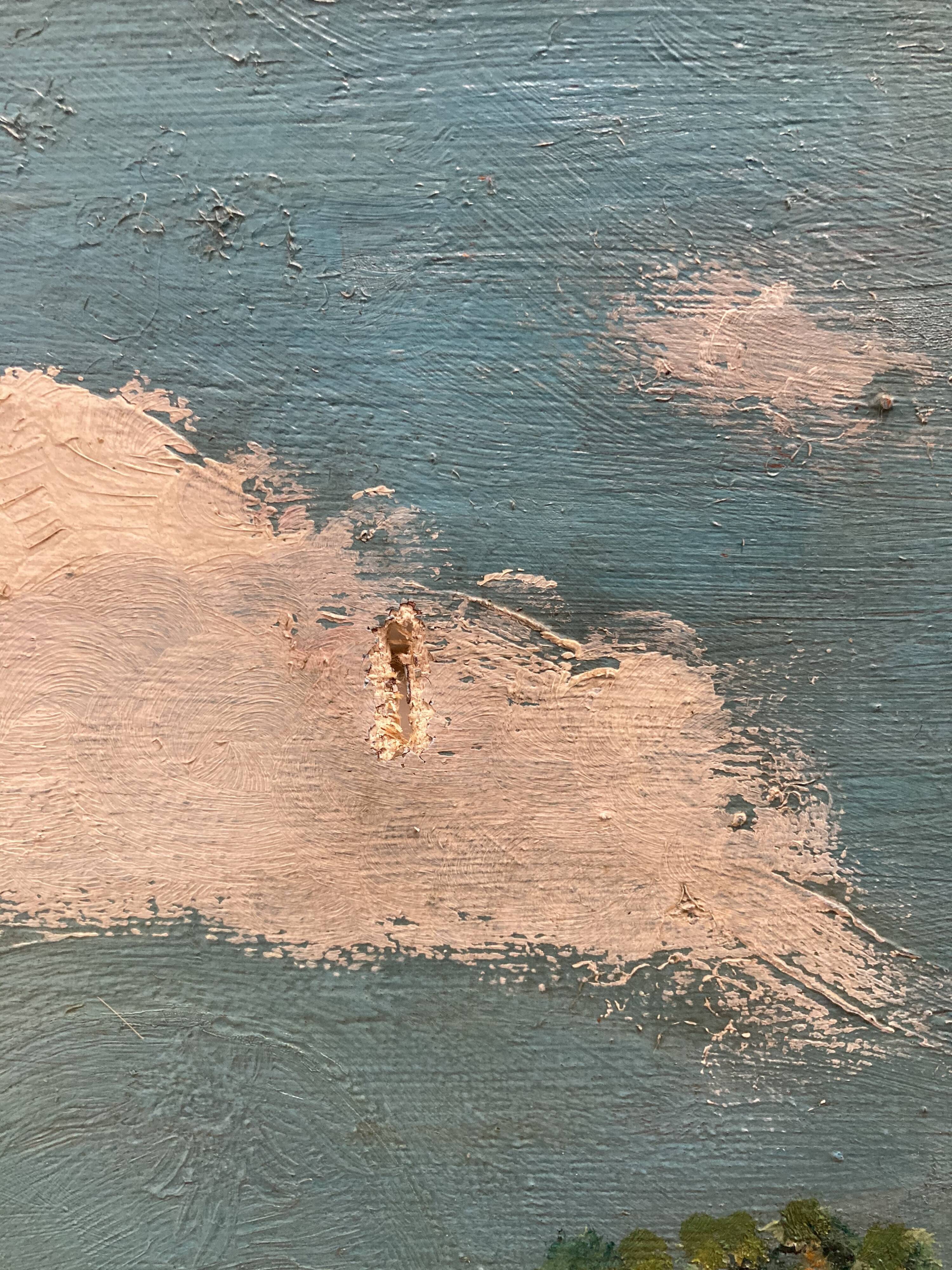 Oil on vintage canvas