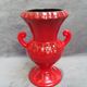 Very pretty red ceramic vase with black highlights with two handles