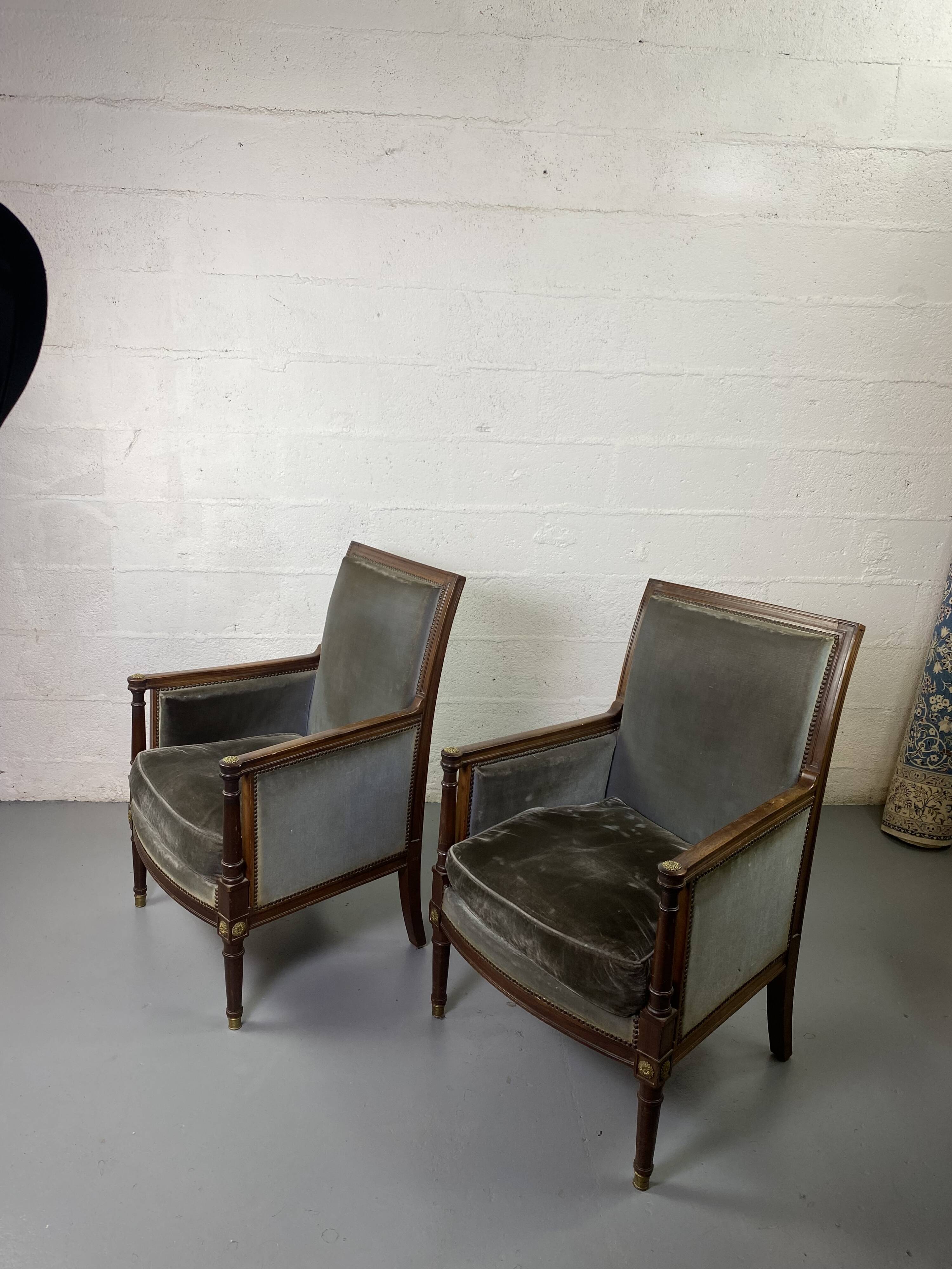 Pair of Empire armchairs
