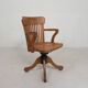 Oak office chair with adjustable spring system and height adjustment, 1950s.