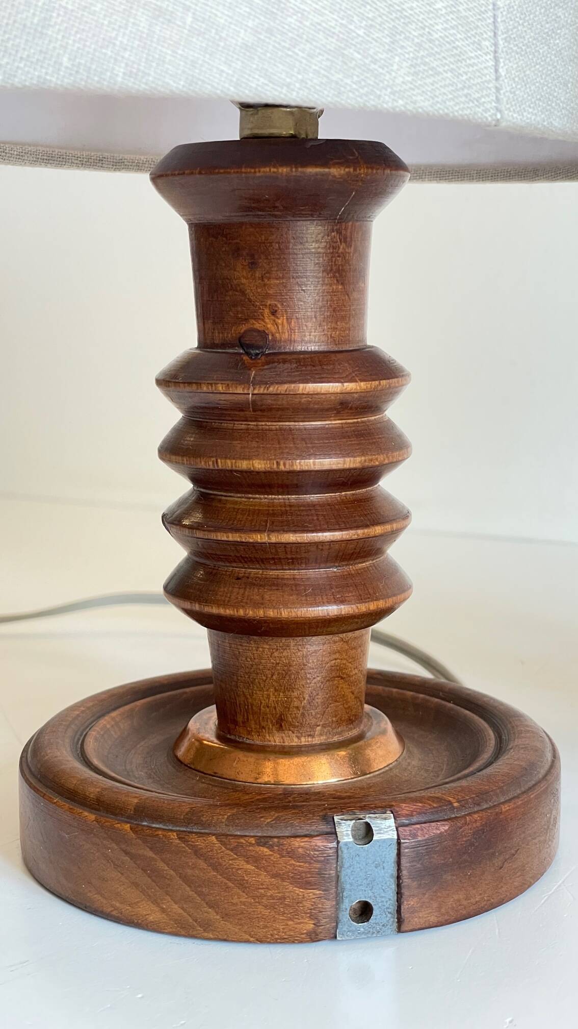 Pair of vintage wooden lamps