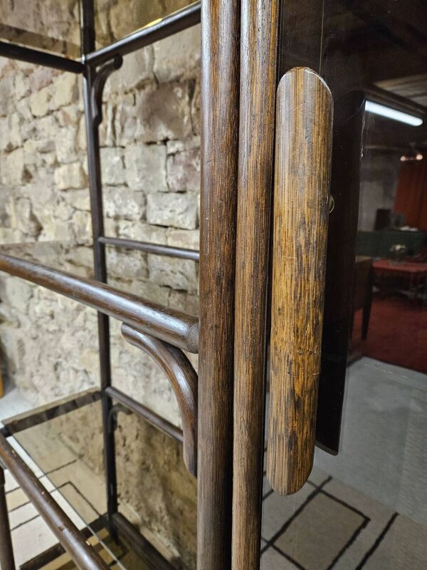 Ensemble 1970 vintage bambou vitrine plus étagère