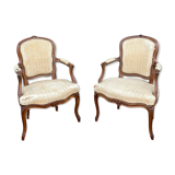N.T Porrot Pair Of Armchairs In Natural Wood Of Louis XV xviii period Eme Century