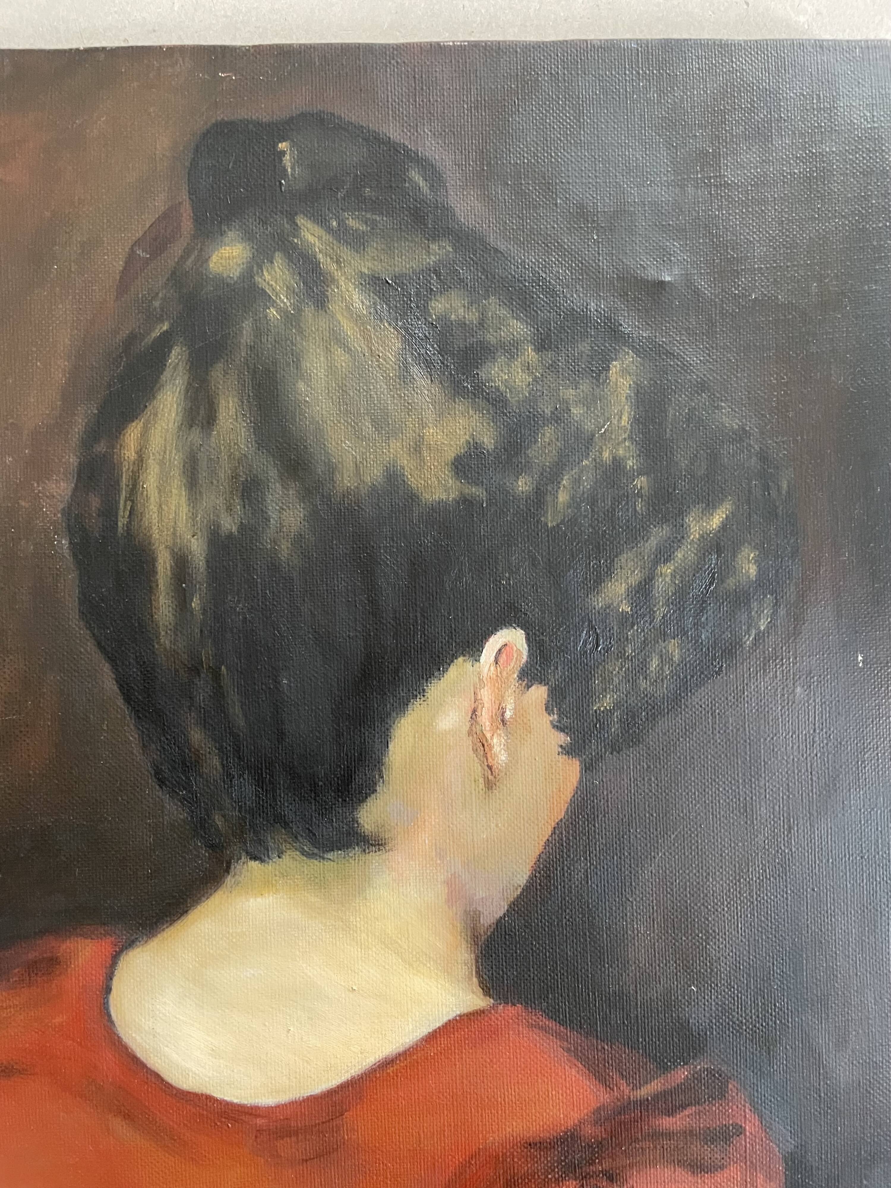 Painting, portrait from behind