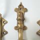 Three hooks solid brass early XXth bistro