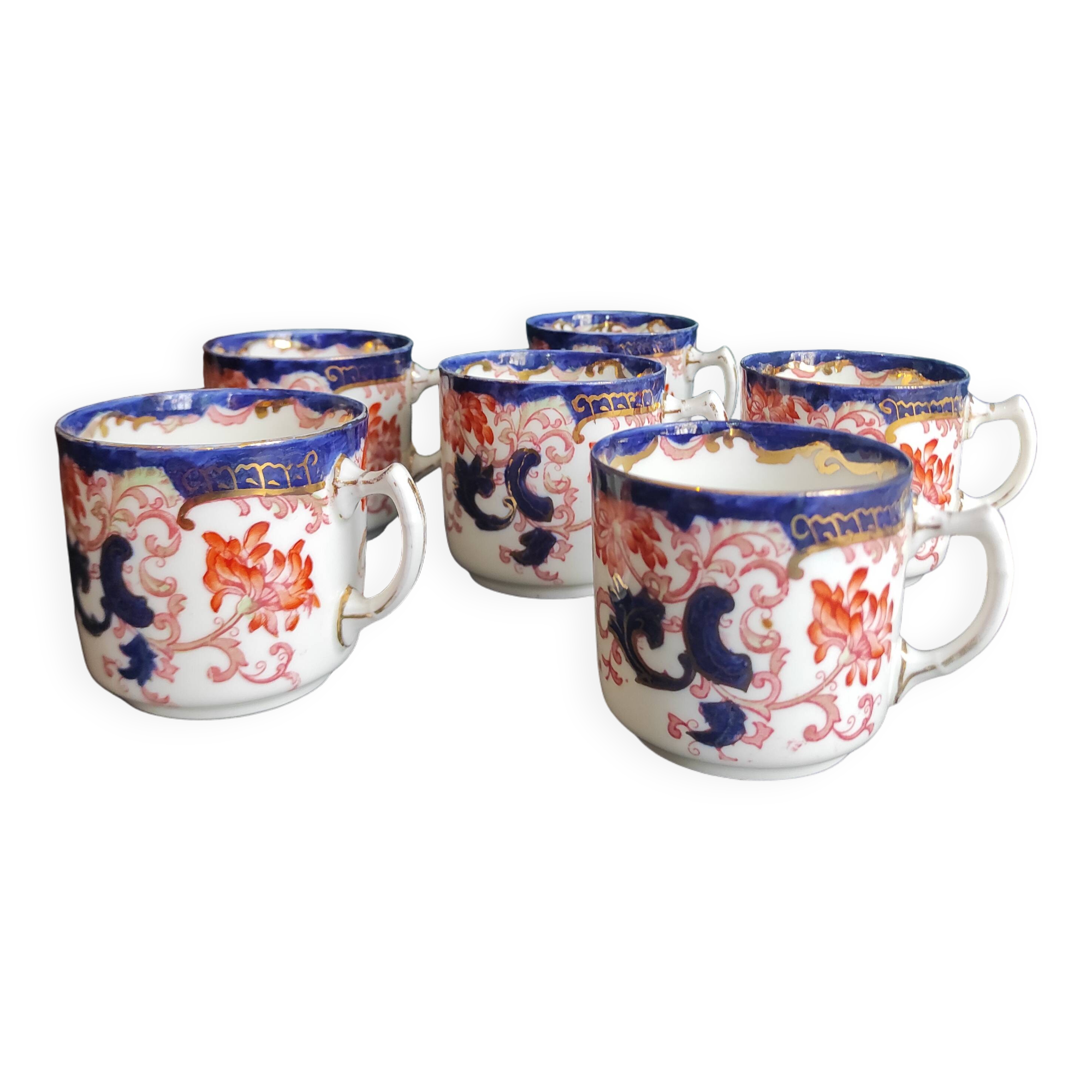 Antique Adderley & Co Lisbon pattern bon china set of 6 tea cups